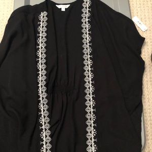 NWT Charming Charlie Black Short Sleeve Cardigan M